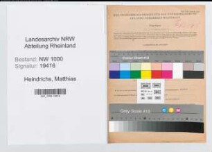 Entnazifizierung Matthias Heindrichs, geb. 03.03.1896 (Postsekretaer)