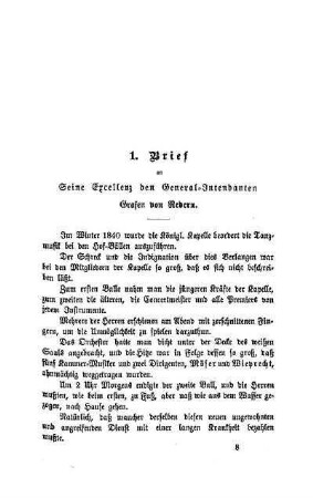 1. Brief an Seine Excellenz den General-Intendanten Grafen von Redern