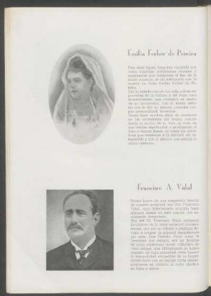 Emilia Ferber de Pereira [y] Francisco A. Vidal - [Necrología]