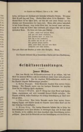 63-68, Geschäftsverhandlungen