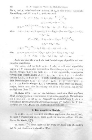 3. Die singulären Moduln