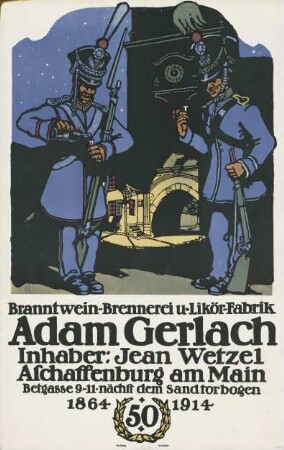 Branntwein-Brennerei und Likörfabrik Adam Gerlach Aschaffenburg am Main