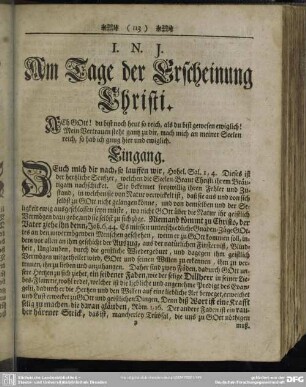 Am Tage der Erscheinung Christi