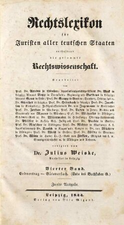 Rechtslexikon für Juristen aller teutschen Staaten enthaltend die gesammte Rechtswissenschaft, 4. Erbvertrag - Güteversuch