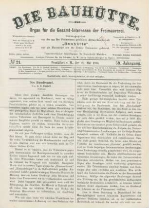 No. 21. Frankfurt a. M., den 20. Mai 1916. 59. Jahrgang.