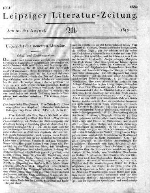 Der bayerische Schulfreund. Eine Zeitschrift. Herausgegeben von Stephani. Siebentes Bändchen. Erlangen, bey Palm 1814. XIV. 178. S. in 8.