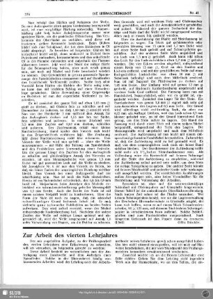 Zur Arbeit des vierten Lehrjahres