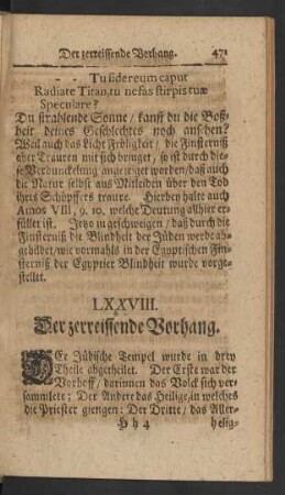 LXXVIII. Der zerreissende Vorhang