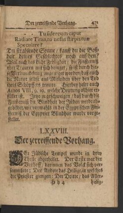 LXXVIII. Der zerreissende Vorhang