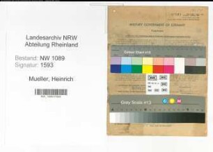 Entnazifizierung Heinrich Mueller , geb. 11.07.1914 (Brandmeister)