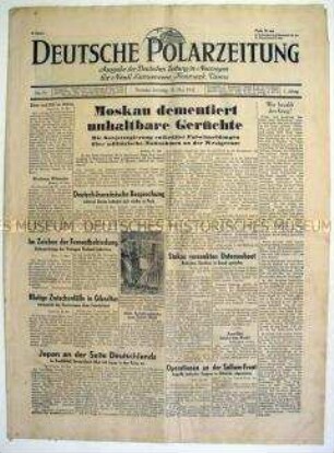 Tageszeitung "Deutsche Polarzeitung" für die besetzten Gebiete Nordeuropas