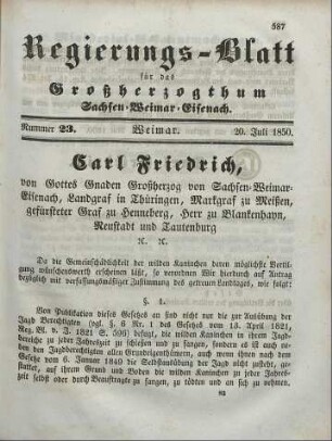 Nr. 23 : 20. Juli 1850