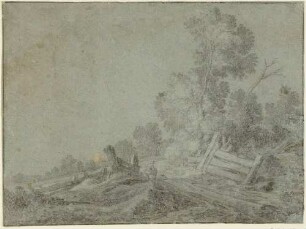 Landschaft mit Zaun