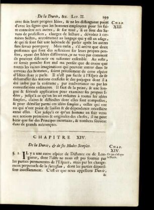 Chapitre XIV. De la Durée, & de ses Modes Simples