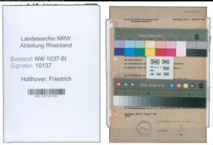 Entnazifizierung Friedrich Holthover , geb. 24.05.1891 (Polizeibeamter)
