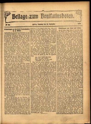 Zweite Ausgabe vom Sonntag, den 24. September 1905.