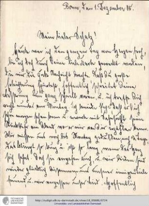 Brief vom 01.12.1905