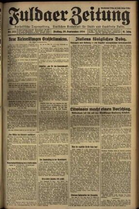 Ausgabe vom Freitag, den 28. September 1934.