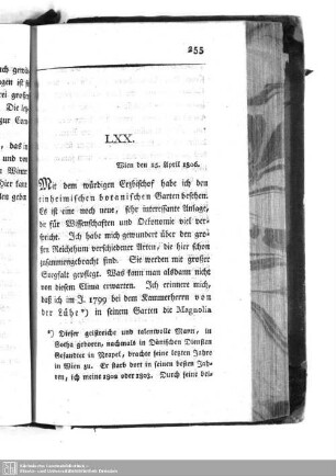 LXX. Wien den 25. April 1806