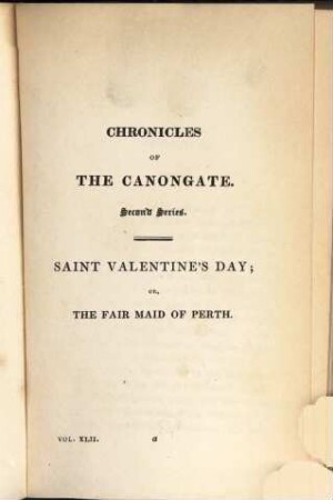 Waverley Novels, 42. Fair maid of Perth ; [1]