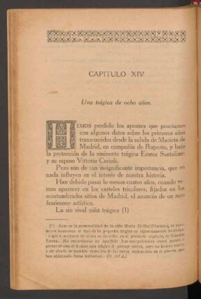 Capítulo XIV - Una trágica de ocho años.