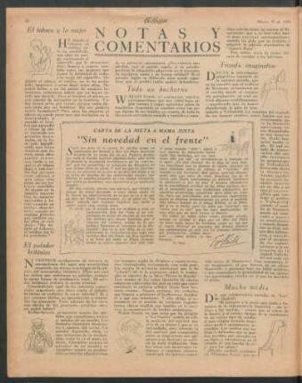 Carta de la nieta a Mamá Justa : "Sin novedad en el frente"
