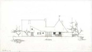 Gsaenger, Gustav; Gauting / Starnberg (Bayern), Schollstr.; Wohnhaus Prof. Füchtbauer, Erweiterung - Nordseite (Ansicht)