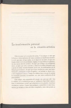 La transformación personal en la creación artística