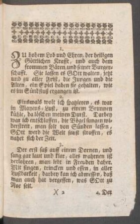 Zu hohem Lob und Ehren, der heiligen Götllichen Krafft