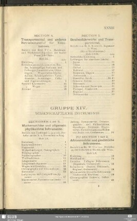 Gruppe XIV. Wissenschaftliche Instrumente