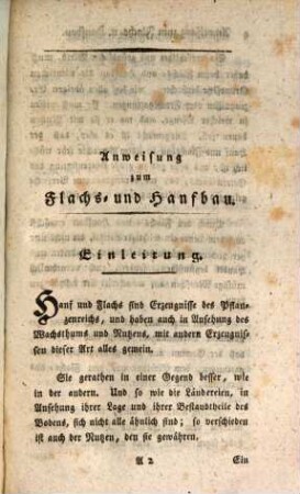 Practische Anweisung zum Flachs- und Hanfbau für den Landmann, besonders in den Königl. Großbritanischen und Churf. Braunschweig-Lüneburgschen Landen