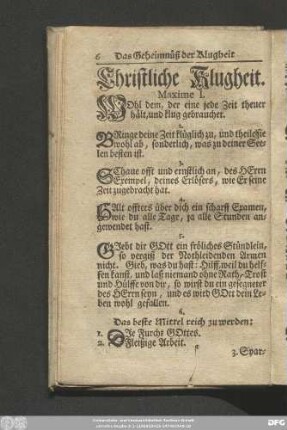 Christliche Klugheit.
