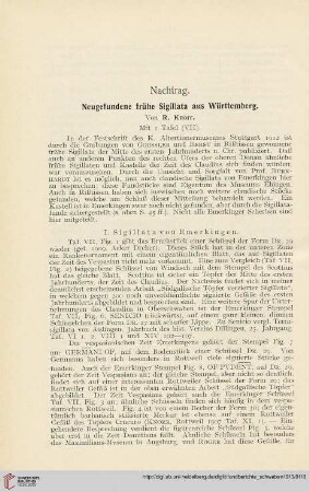 Nachtrag: Neugefundene frühe Sigillata aus Württemberg