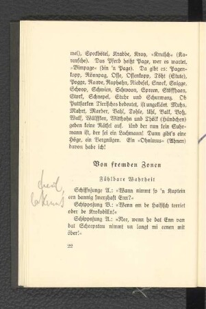 Von fremden Zonen.