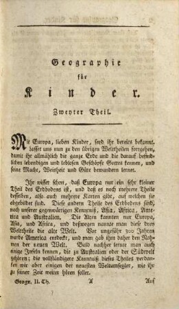 M. Georg Christian Raff's, ordentlichen Lehrers der Geschichte und Erdbeschreibung auf dem Lyseum zu Göttingen, Geographie für Kinder, 2. Zweyter Theil welcher Asia und Africa enthält