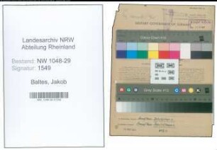 Entnazifizierung Jakob Baltes , geb. 31.12.1882 (Beamter)