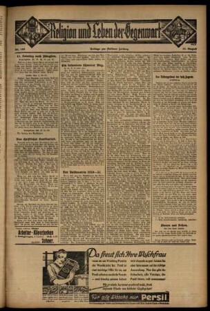 Dritte Ausgabe vom Sonntag, den 23. August 1931.