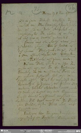 Eigenh. Brief von Carl August Böttiger an August Wilhelm von Schlegel, Weimar, 08.11.1797