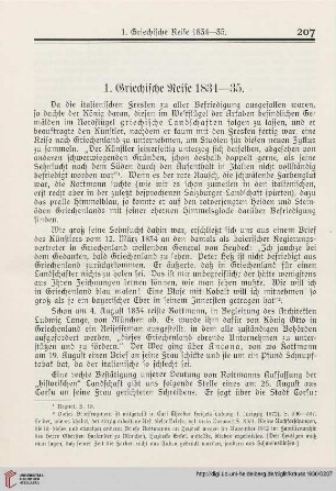 1. Griechische Reise 1834-35