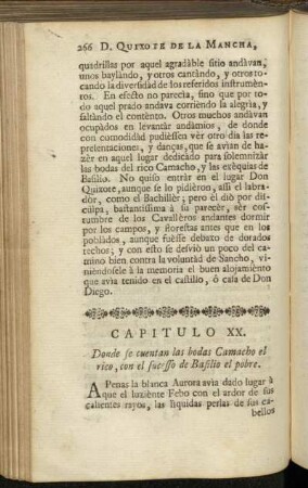 Capitulo XX. Donde se cuentan las bodas Camacho el rico, con el sucesso de Basilio el pobre