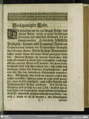 Hochgeneigter Leser