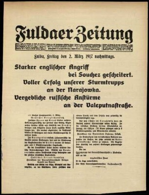 Ausgabe vom Freitag, den 02. März 1917.