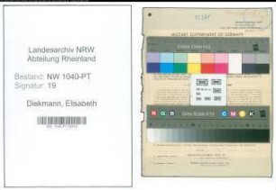 Entnazifizierung Elisabeth Diekmann , geb. 24.04.1909 (Postassistentin)