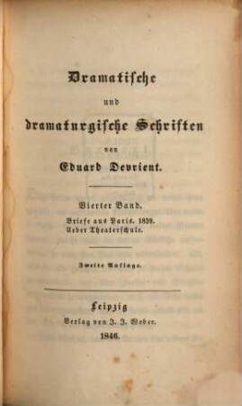 Dramatische und dramaturgische Schriften, 4. Briefe aus Paris 1839