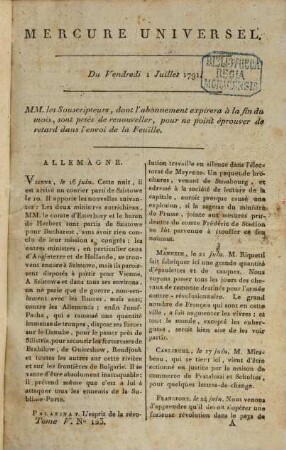 Le Mercure universel. 5. 1791 = Juli