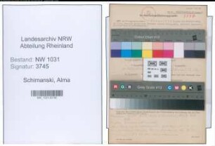Entnazifizierung Alma Schimanski , geb. 24.07.1890 (Rektor)