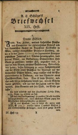 August Ludwig Schlözers ... Briefwechsel, meist historischen und politischen Inhalts, 4. 1779 (1780), Heft 19 - 24