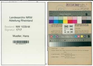 Entnazifizierung Hans Mueller , geb. 15.07.1907 (Polizist)