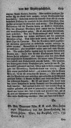 Abhandlung von der Hervorbrechung der Milchzähne.
