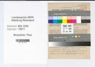 Entnazifizierung Paul Brueckner, geb. 08.08.1890 (Arbeiter)